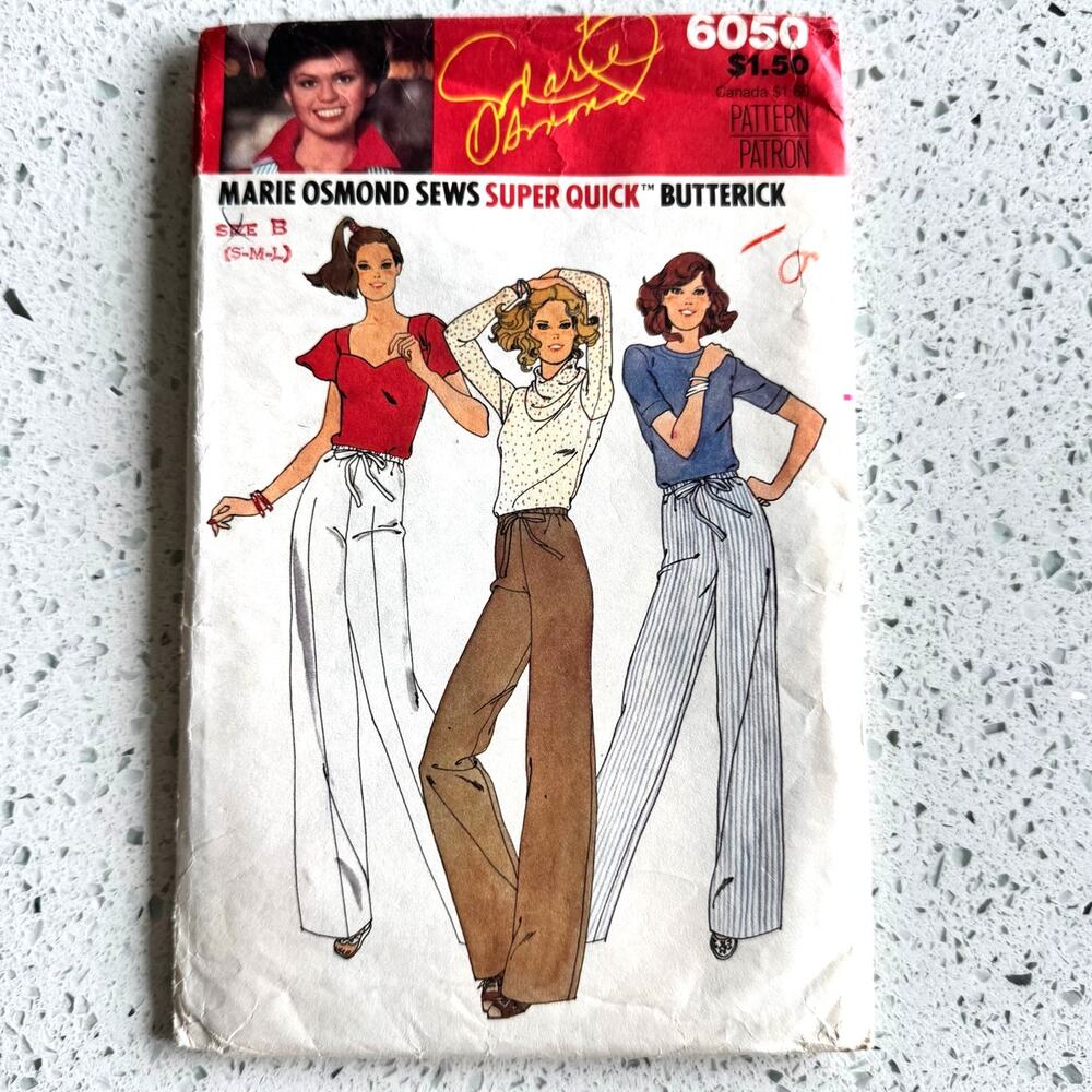 Vintage 1980s Butterick 6050 Sewing Pattern Womens Size S or M Pants COMPLETE